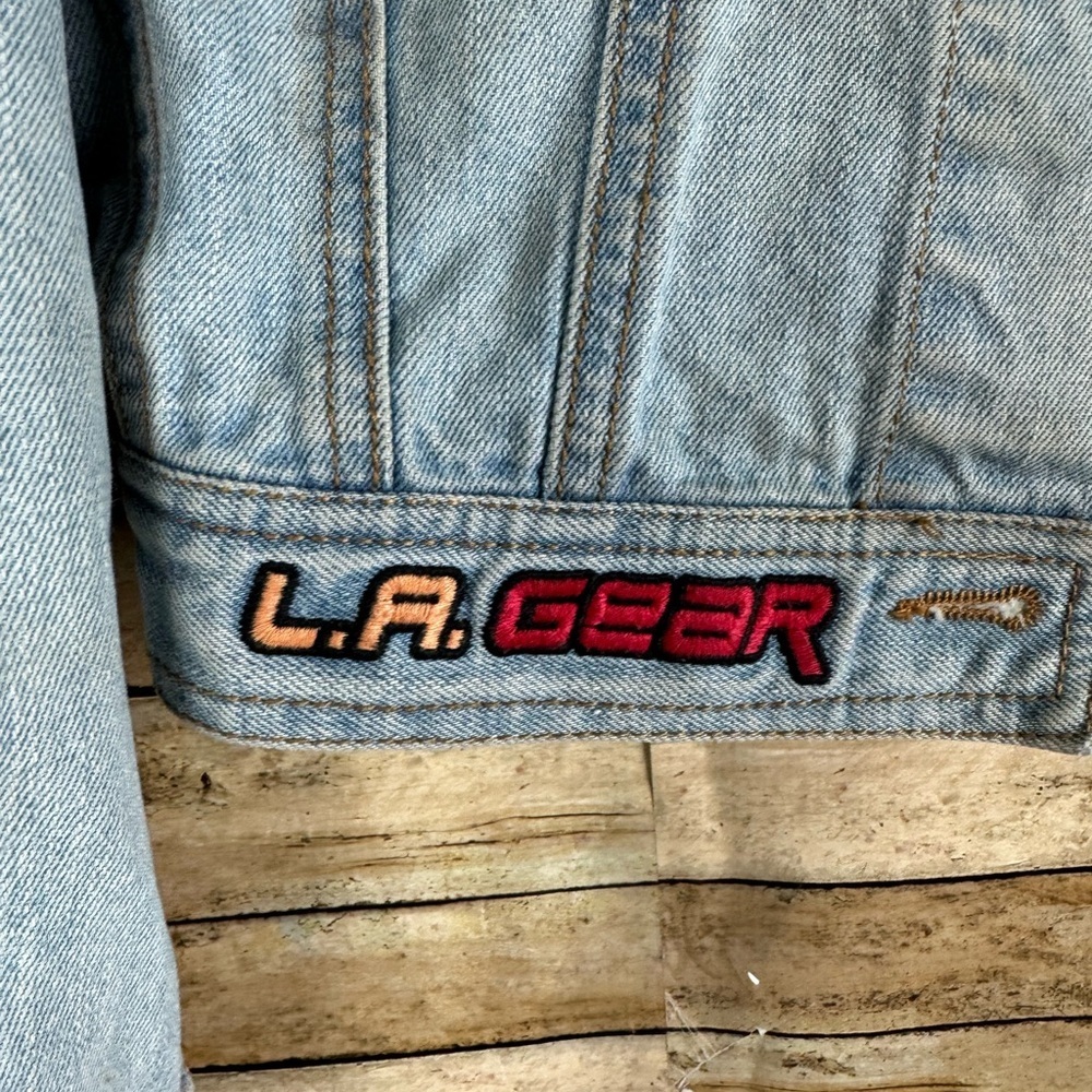 L.A. Gear Denim Jean Jacket , F21 Collaboration, embroidered vintage style XXS - Picture 3 of 6